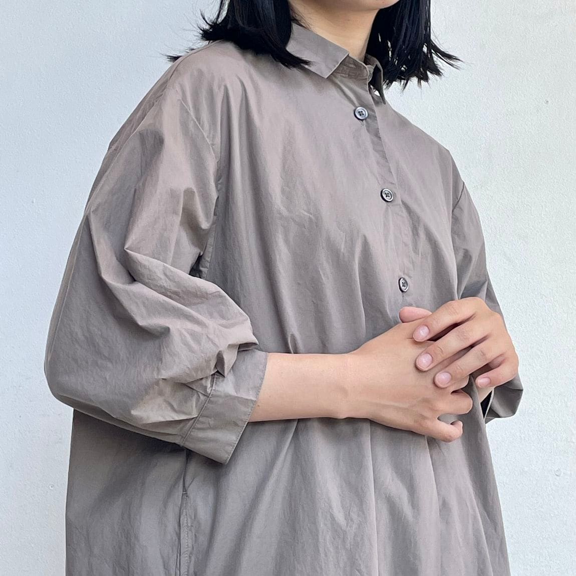 青山】 ブロード七分袖ワンピース｜ 無印良品